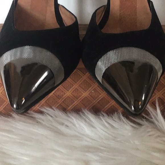 Jeffrey Campbell Koons Silver Cap Toe Mesh Band Ankle Strap Black Stillettos S10 - Picture 5 of 10